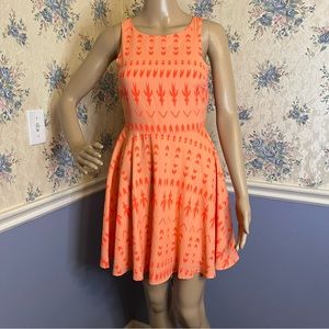 GB Gianni Bini Fit & Flare Orange Sleeveless Skater Dress, Size XS, NWT